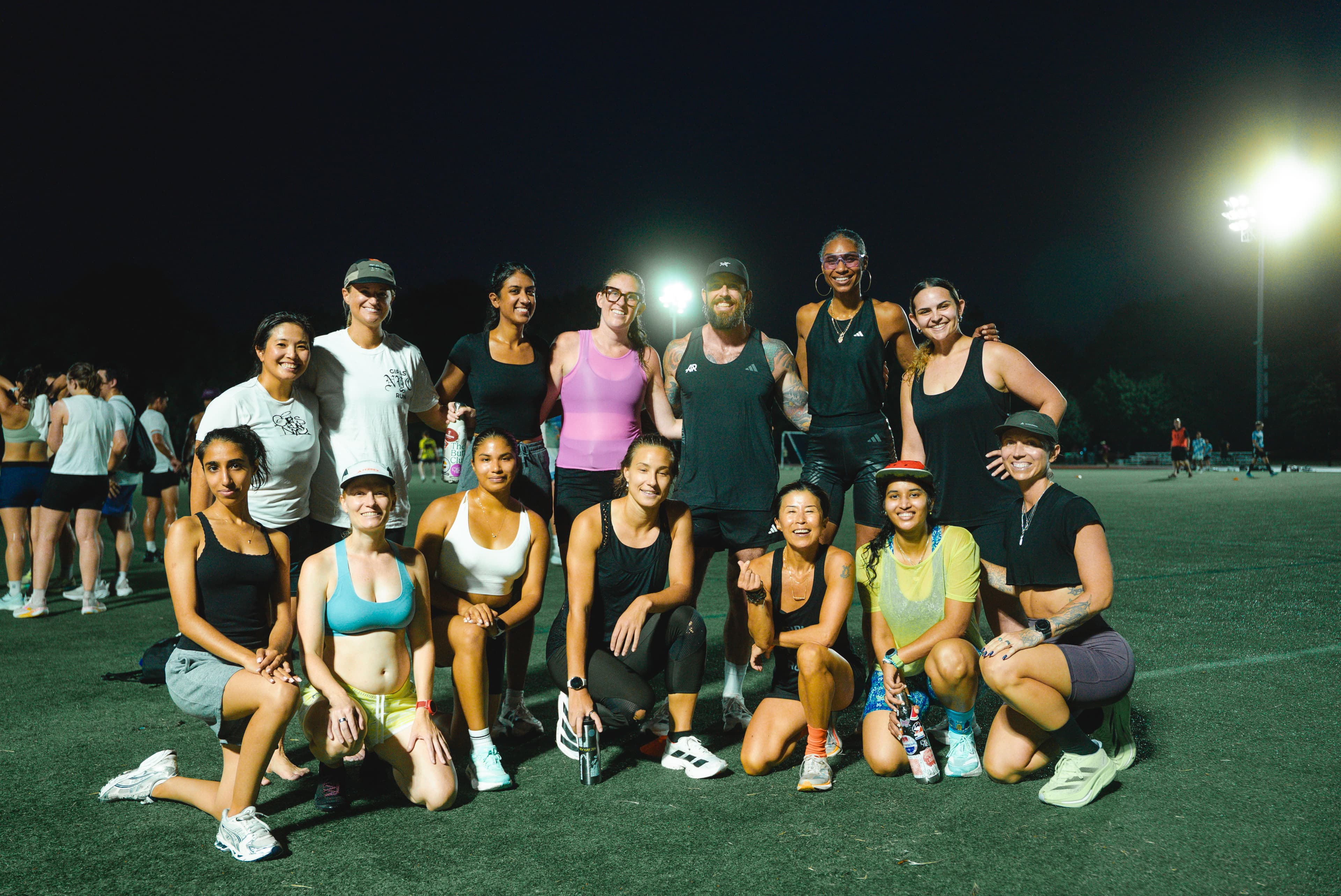 NYC running scene with runners on city streets