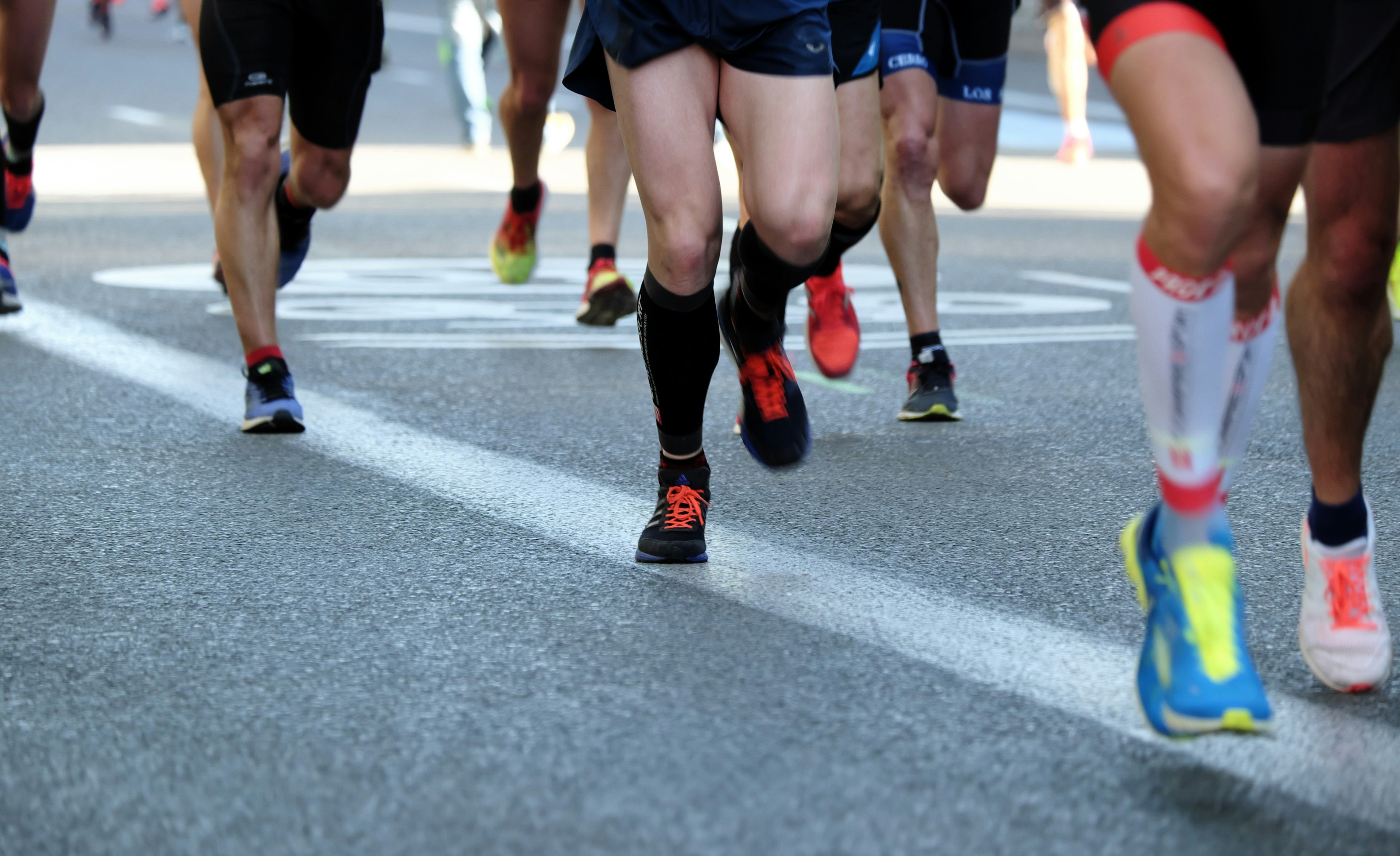 Runners in action on the road